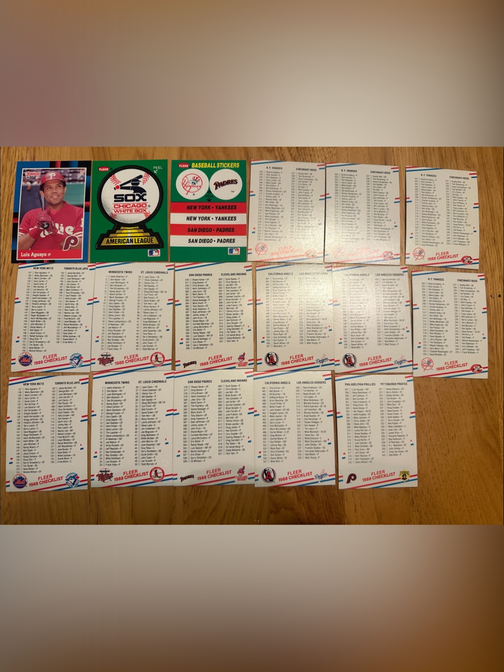 Assorted Baseball Sticker Cards and Fleer 1998 Fleer Checklists